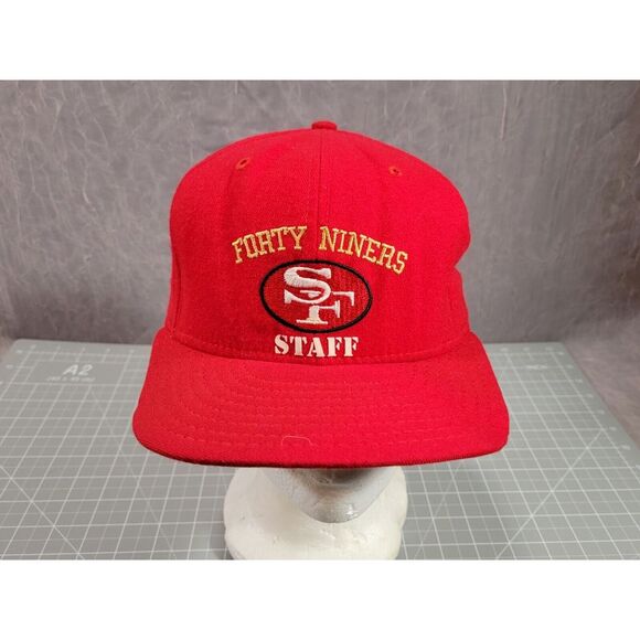 Vintage San Francisco 49ers STAFF Hat ADJ Snapback NFL Authentic Pro Line Large - Picture 2 of 7